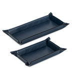 Navaris 2 x Empty Tray for Keys, Coins, Mobile Phones, Jewellery – Entrance Table for Office Bedside Tables - color: Dark Blue