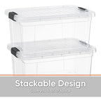 Superio Clear Storage Bins with Lids, Stackable Storage Box with Latches and Handles, Extra Small, 4 Pack 1.75 Quart - size: 1.85 Qt, style: 4 Pack