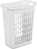 Rectangular Open Laundry Hamper, Plastic, Slim Shape for Small Spaces, White