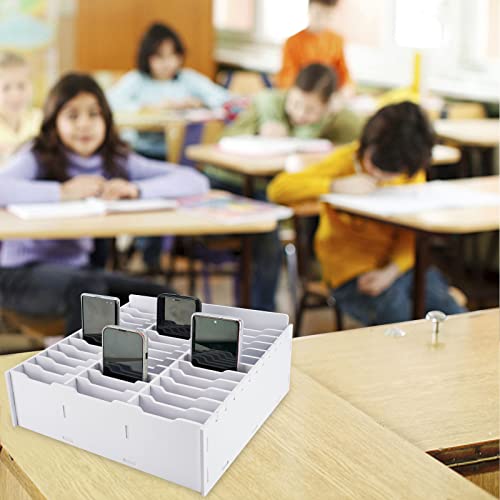 SANFURNEY 36 Slots Cell Phone Storage Box for Classroom Calculator Holder Class Cell Phone Organizer White - color: style-A-36-white