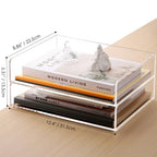 SANRUI Acrylic Paper Tray Organizer for Desk,Desk Organizers and Accessories,2 Pack Stackable Paper Organizer for Letter,Documents,Books,Magazines Crystal-Clear File Organizer - style: A4 Horizontal File Trays 2 Tier