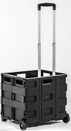 dbest products Quik Cart without Lid Travel Portable Mobile Storage Collapsible Handcart Rolling Utility Heavy Duty, Black - color: Black, style: Topless