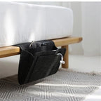 1PC Felt Hanging Storage Organizer Bag 6-Pocket Wall Mounted Holder for Remote Control Phone Tissue Bedside Sofa Caddy, Black - color: Black