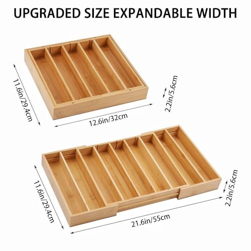 K Cup Holder Bamboo Coffee Pod Holder Drawer Organizer, Expandable K Cup Pod Storage Tea Bag Storage for Coffee Station Home Office and Kitchen - color: Bamboo Color