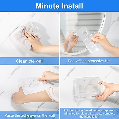 Diesisa 3pc Acrylic Wall Mount Organizer, Adhesive Clear Shower Caddies,Acrylic Soap Basket for wall,No Drilling Hang Walls,with Self Adhesive Tape, for Bathroom, Kitchen, Living Room - color: Clear - 3 Baskets