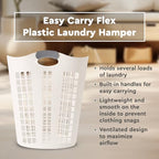 Gracious Living Easy Carry Flex Hamper, Large 87.5 Liter Lightweight Plastic Ventilated Laundry Basket Clothes Bin with Handles, White 3 Pack - size: 3 Pack
