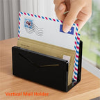 FUCDTEFC Acrylic Mail Holder, Black Acrylic File Letter Organizer, Vertical Envelope Mail Holder for Desk, Lightweight Countertop Bill Holding Sorter Letter Invoice Stand for Home Office School - size: 1 Section Black