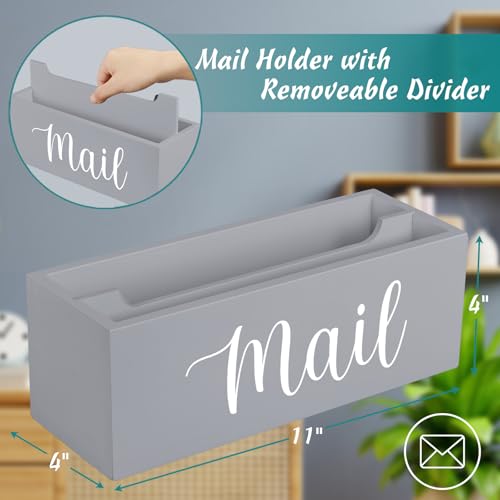 DRASTAR Mail Organizer Countertop, Mail Holder Wall Mount, Mail Sorter Organizer for Desk, Envelope Holder for Home Office (Gray, 2 Slots) - color: Gray, size: 2 Slots