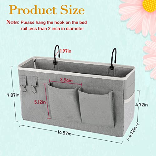 Bedside Storage Caddy/Bedside Hanging Storage Bag for Headboards Bunk Beds Dorm Rooms Book Phone Magazine Holder (2PC Grey) - color: 2PC Grey