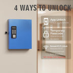 32-Key Smart Key Lock Box Wall Mount – Commercial Key Cabinet with App, Keypad, Bluetooth & WiFi Unlock (Sold Separately), Access Log Tracking, Key Management System for School, Office - size: 32 keys (Smart)