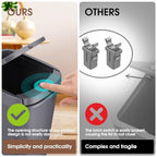 CEROELDA 3 Pack Bathroom Trash Can with Lid, 10L/2.6 Gal Small Garbage Can with Press Top Lid, Slim Plastic Waste Basket for Toilet, Office, Bedroom (Muti 1) - color: 3 Pack-Muti 1