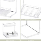 VUSIGN Under Kitchen Sink Organizer 2 Tier, Pull Out Bathroom Sink Organizers and Storage, Cabinet Kitchen Bathroom Storage Organization Shelf, 1 Pack White