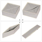 DIOMMELL Set of 4 Foldable Cloth Storage Box Closet Dresser Drawer Organizer Fabric Baskets Bins Containers Divider for Clothes Underwear Socks Lingerie Clothing, Grey 40-0000 - color: Light Grey