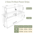 2PC Cable Management Box with Lock,Acrylic,Cable Organizer Box & Power Strip Cover, Wire Organizer for Surge Protector Power Strip,TV Computer,Cable Wires of Home,Office,Child and Pet Proof