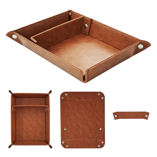 Multi-functional storage tray - suitable for jewelry, wallets, watches, keys, coins, mobile phones, glasses - very suitable as a storage tray for bedside tables, desks and doorways.