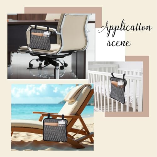 GORGECRAFT 41 * 30cm Armrest Chair Side Organizer Beach Chair Hanging Bag Cloth Bedside Caddy Organizers Gray Bed Buk Storage Bag Wheelchair Hanging Side Pocket Bag for Magazines Books Water Bottle - color: Gray