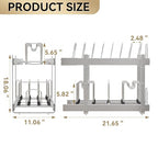 2-Tier Kitchen Pull out Cabinet Organizer for Pots, Pans, and Lid Cookware, Adjustable Heavy Duty Wire Pan and Pot Rack, Full-Extension Rail 12" W *22" D - size: 12W*22D