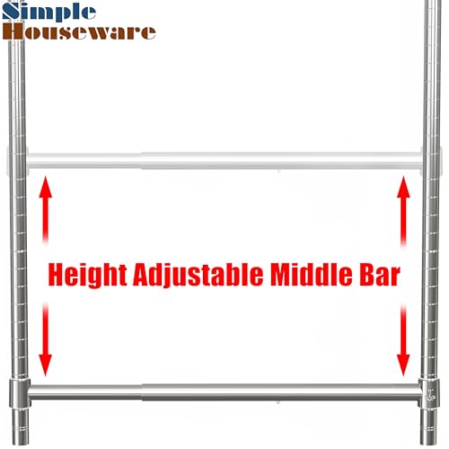 Simple Houseware Adjustable Closet Hanging Rod, Chrome - 2 Pack - color: Chrome, size: 2 Pack