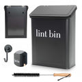 Magnetic Laundry Lint Bin for Dryer | Wall-Mounted Small Trash Can for Laundry Room | Includes Magnetic Hook & Lint Brush | Space-Saving Magnetic Laundry Trash Can | Matte Black - color: Matte Black