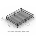 Under Bed Storage with Wheels – Heavy Duty Large Metal Storage Container (70lb Load), Low Profile Rolling Organizer with Removable Rubber Wheels, Easy Access for Clothes, Shoes & Blankets - size: Pack of 1