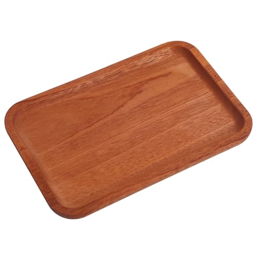Rectangle Ring Dish Wood Jewelry Tray Trinket Key Decorative Holder Organizer for Necklace Bracelet Display Wedding Party Decor Serving Dishes 7.87 Inch - color: Rectangle