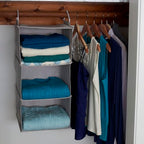 Household Essentials 3 Shelf Hanging Closet Organizer - color: Silver