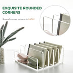 5 Compartments Clear Acrylic Mail Holder – Vertical Letter Sorter & Multifunction Desk Organizer for Bills, Documents, Notebooks – Modern Office/Home Envelope File Rack - size: 5 Compartments