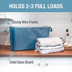 CleverMade Collapsible Laundry Basket 2 Pack – 60L (16 Gal) Foldable Clothes Hamper with Reinforced Handles, Space Saving Fabric Laundry Bin, Holds 55 lbs, Flat Folding for Dorm, Apartment & RV - Denim - color: Denim Gray