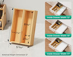 Bamboo Kitchen Drawer Organizer Boxes – 9" x 3" Stackable Wood Silverware Utensil Tray for Drawers Bins, Cutlery & Flatware Storage – Wooden Organizers Set of 2 for Junk Drawer, Bathroom, RV - size: 9" x 3" x 2"