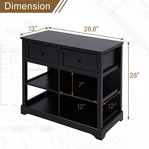 PHI VILLA Black Storage Cabinet with Baskets, Accent Chest for Bedroom Cabinet with Drawers Rattan Cabinet End Table - color: Black, size: 4 Baskets