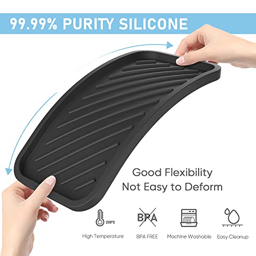 EG-SIPRO Kitchen Sink Organizer Tray,Sponge Holder for Kitchen Sink Bathroom Counter Tray Sponge Caddy Silicone Soap Holder for Soap dispenser, Bottle, Dishwashing Accessories(2-pack) - color: Blbl, size: 10×5.2inch