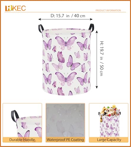 19.7" Laundry Basket,Dirty Clothes Hamper,Waterproof Storage Bin,Room Decor,Gift Baskets,Nursery Hamper(Fluttering Butterfly) - color: Fluttering Butterfly