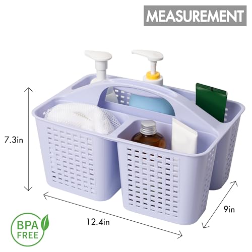 Tiawudi Portable Shower Caddy, Caddy Organizer with Handle, Plastic Shower Basket Hold Soap, Shampoo, Hair Supplies and Beauty Products, Cleaning Supplies Organizer for Home, Dorm, Shelf and Cabinet - color: Violet