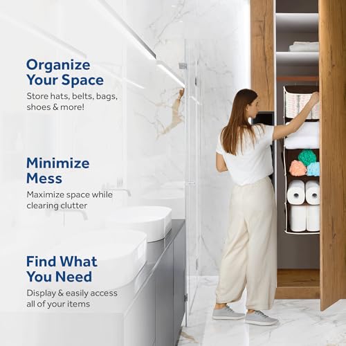 ZOBER Hanging Closet Organizer, 5-Shelf - Hanging Storage Organizer Shelves for Clothes, Towels, Toys - College Dorm Room, Nursery, & Home Closet - color: Java, size: 5-Shelf