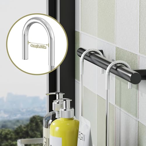 KEGII Shower Caddy Hanging on Towel Bar/Handrails/Shower faucet - Shower Rack Hanging Organizer, Bathroom Shower Curtain Caddy non-Slip
