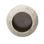 Household Essentials Handwoven Water Hyacinth Barrel Wicker Storage Basket Side Table, Cream Finish - color: Cream Water Hyacinth, style: Water Hyacinth