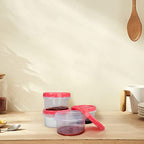 Jucaifu 8 Pack 8 Ounce reuseable small plastic freezer storage container jars with screw lid for food snacks lunch Red - color: Red(8PCS)