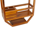 TeakCraft Teak Shower Caddy, Patented Shower Organizer For Bathroom, Non Slip, Indoor and Outdoor, Hanging Organizer, Showerhead, 3 Shelf, The Thoren