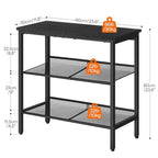 HOOBRO Black Side Table, 3-Tier Metal Side Table, Small Black Table with 2 Flat or Slant Adjustable Shelves for Small Spaces, Hallway, Living Room, Bedroom, Sturdy, Easy Assembly, Black BB23BZ01G1 - color: Black