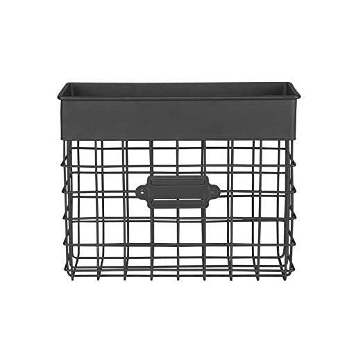 Spectrum Diversified Vintage Wall Mount Entryway or Office Bin Desk Paper Folder Document Letter Mail Sorter Step File Organizer, Small Black (Pack of 4) - color: Black, size: Small (Pack of 4)