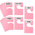 16 Pack White Clothing Rack Size Dividers Plus 45 Labels (1 Inch) and 18 Large Blank Labels, Large Rectangular Clothing Closet Dividers (Pink) - color: Pink, size: 16 PACK