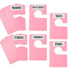 16 Pack White Clothing Rack Size Dividers Plus 45 Labels (1 Inch) and 18 Large Blank Labels, Large Rectangular Clothing Closet Dividers (Pink) - color: Pink, size: 16 PACK