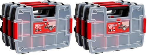 CRAFTSMAN Storage Organizer,Small Parts Organizer with 10-Compartments,Lid Includes Secure Latch (CMST60964M), (Pack of 6) - size: 6 Pack, style: Triple Pack