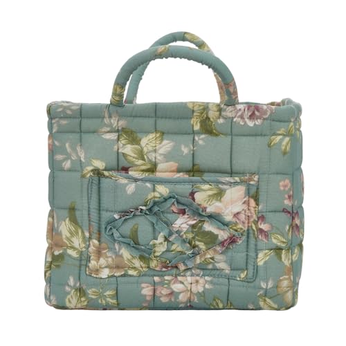 Quilted Laundry Basket with Handles, Aesthetic Collapsible Fabric Storage Basket for Clothes, Diapers & Toys - Multi-Purpose Boho Organizer Tote for Car, Home & Picnic (C) - color: C