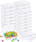 MFDSJ 24 Pcs Mini Plastic Storage Containers Box with Lid, 3.5x2.4 Inches Clear Rectangle Box for Collecting Small Items, Beads, Game Pieces, Business Cards, Crafts Accessories