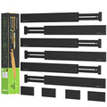 ANTOWIN 10pack Bamboo Drawer Dividers, Expandable Drawer Separators Splitter, 17-22 inches Adjustable Spring-loaded Organizer for Large Utensil, Clothes, Tools Drawers(Black) - color: Black