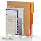 SANRUI 2-Pack Acrylic Magazine File Holder Desk Organizer Magazine Rack, Clear, Vertical File Sorter Holders, 9.45" D x 3.54" W x 10.24" H - style: Modern