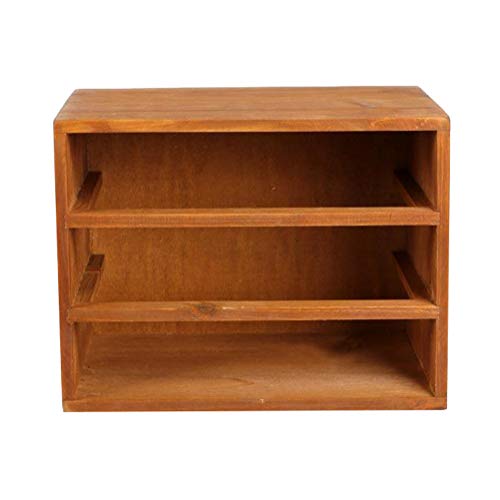 Willcome Wooden Storage Box with Drawers Portable Wooden Desktop Organizer for Home Office Counter Craft Decor