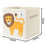 CLCROBD Foldable Animal Cube Storage Bins Fabric Toy Box/Chest/Organizer for Toddler/Kids Nursery, Playroom, 13 inch (Lion) - color: Lion