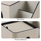 PU Leather Square Tissue Box Cover with Magnetic Closure, Tissue Holder with Storage Tray & Remote Control Organizer, for Nightstand, Living Room, Bathroom, Office Desk (Beige) - color: Beige
